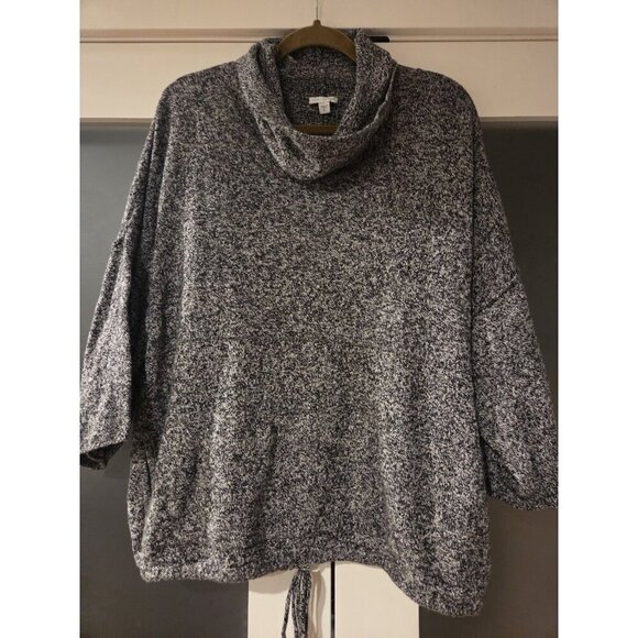 J. Jill Sweaters - J. Jill Pure Jill Kimono Sweater XL Gray Marled Cowl Neck Drawstring Hem Pocket